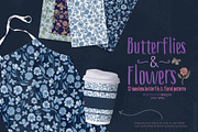 Butterflies and Flowers Patterns, a Pattern Graphic by Sketchbook Designs (Thumbnail 3 of 10)