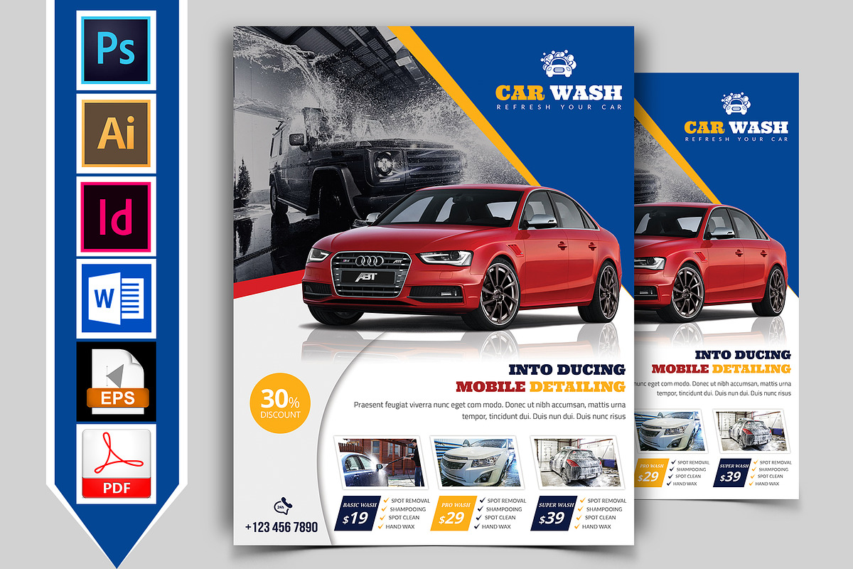 10 Car Wash Flyers Bundle 90% OFF, a Flyer Template by Imagine Design Studio (Photo 9 of 22)