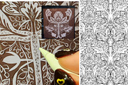 Morris style gravilate patterns, a Pattern Graphic by MightyTreeIE (Thumbnail 3 of 9)