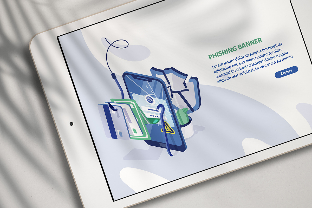 Phishing concept banner, a Technology Illustration by Good Studio (Photo 3 of 3)