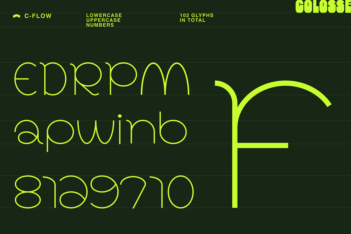 c-flow display typeface, a Sans Serif Font by Colosse Foundry (Photo 2 of 6)