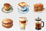 Coffee Lover Watercolor Clipart, a Seasonal Illustration by Rose Art (Thumbnail 4 of 4)