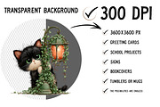 Whimsical Peeking Cat Clipart, a Seasonal Illustration by Craft Nest (Thumbnail 2 of 10)