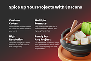 3D Asian Food Icon Set, a Food & Drink 3D Model by Flat Icons (Thumbnail 2 of 8)