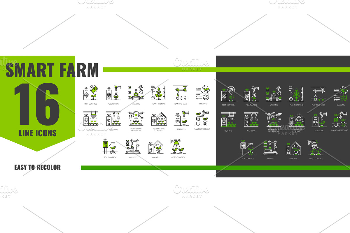 Smart robot farm agriculture, a Technology Illustration by Vector Tradition