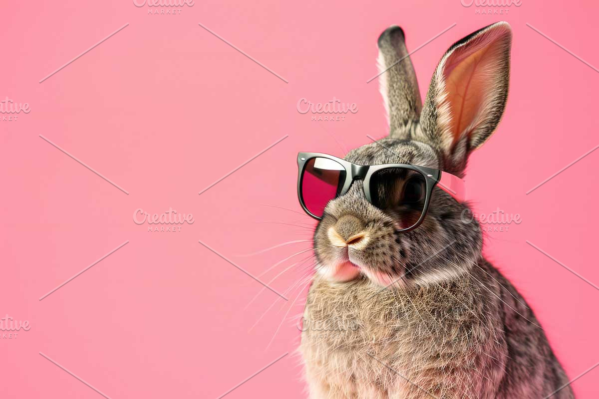 Funny Easter bunnies with glasses, an Animal Photo by VetalStock (Photo 4 of 11)