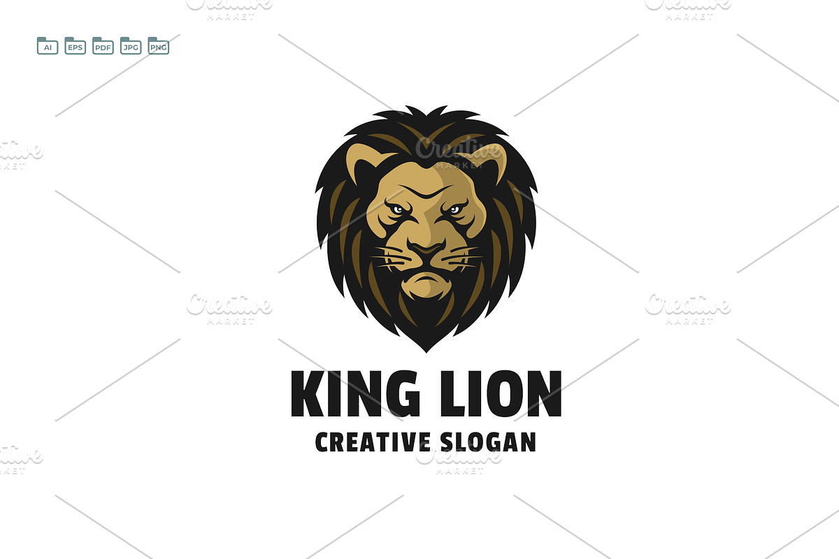 Lion Head Mascot Logo Template, a Branding & Logo Template by EndR_ID