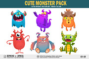 Doodle Creatures - 6 Cute Monsters, a Decorative Illustration by D R A W K M A N (Thumbnail 1 of 5)
