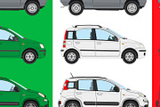 Italian flag with various Fiat Panda, a Transportation Illustration by frizio (Thumbnail 2 of 4)