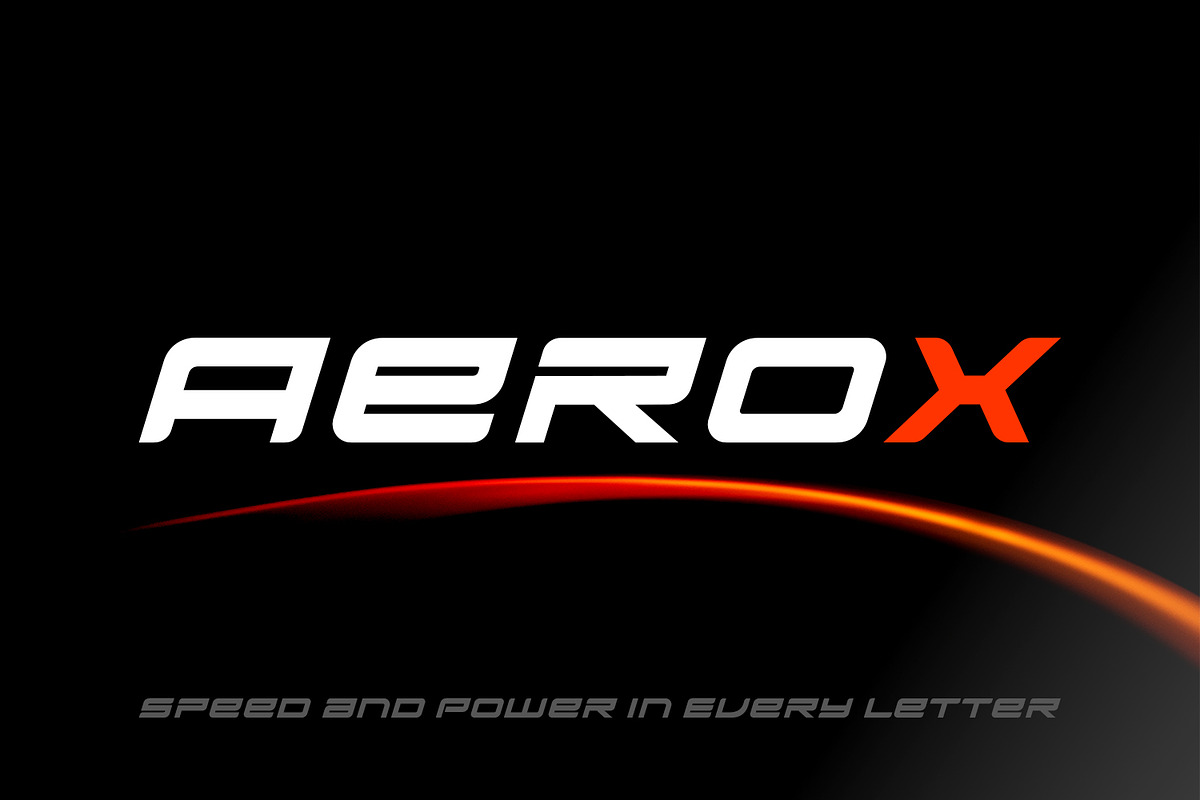 AeroX - Slanted Display Typeface, a Sans Serif Font by OWPictures (Photo 1 of 9)