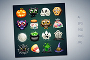 Halloween Cartoon Icons Set, an Icon by Voysla's Shop (Thumbnail 2 of 2)