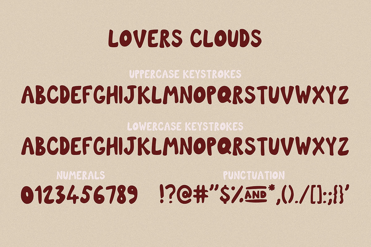 Lovers Clouds Layered Font, a Font by Anastasia Cuza (Photo 3 of 10)
