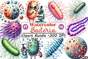 Watercolor Bacteria Clipart, an Illustration by DreamCafeArt (Thumbnail 1 of 7)