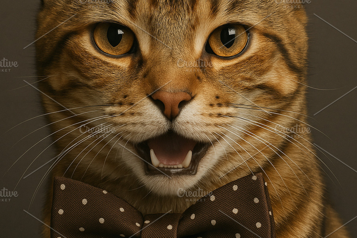 Dapper Cat in a Polka Dot Bow Tie, an Animal Photo by TheSimpleCreator (Photo 2 of 2)