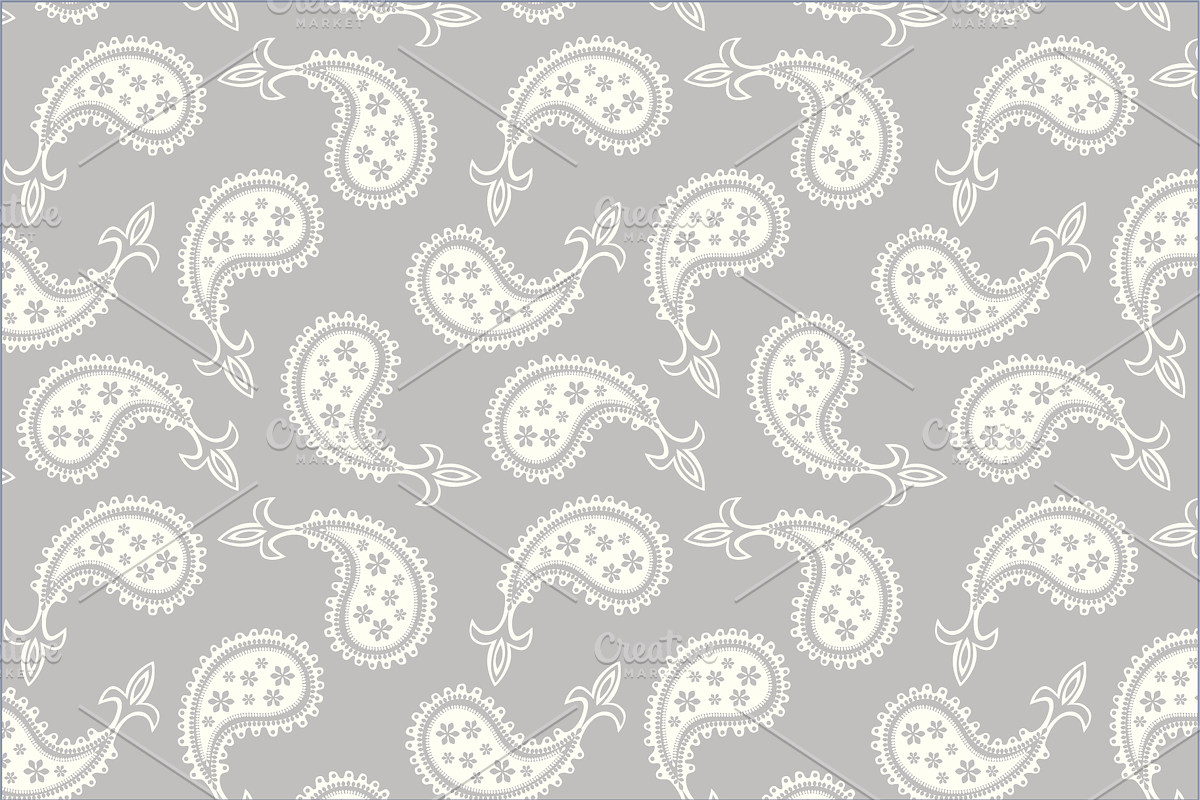 Seamless Paisley Patterns Vector, a Pattern Graphic by Studio Indigo (Photo 6 of 9)