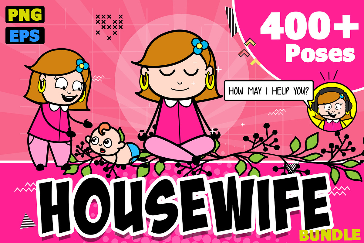 Housewife ~ Cartoon Character Set, a Person Illustration by The Toon Company (Photo 1 of 7)