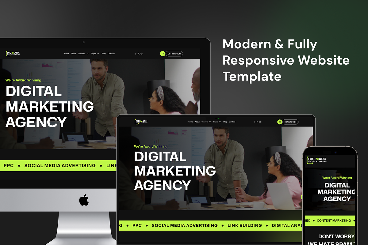DigiMark, Marketing Website Template, a HTML Template by TNCFlow (Photo 3 of 5)