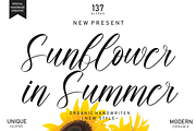 Sunflower In Summer Font, a Script Font by Scratchones (Thumbnail 1 of 7)