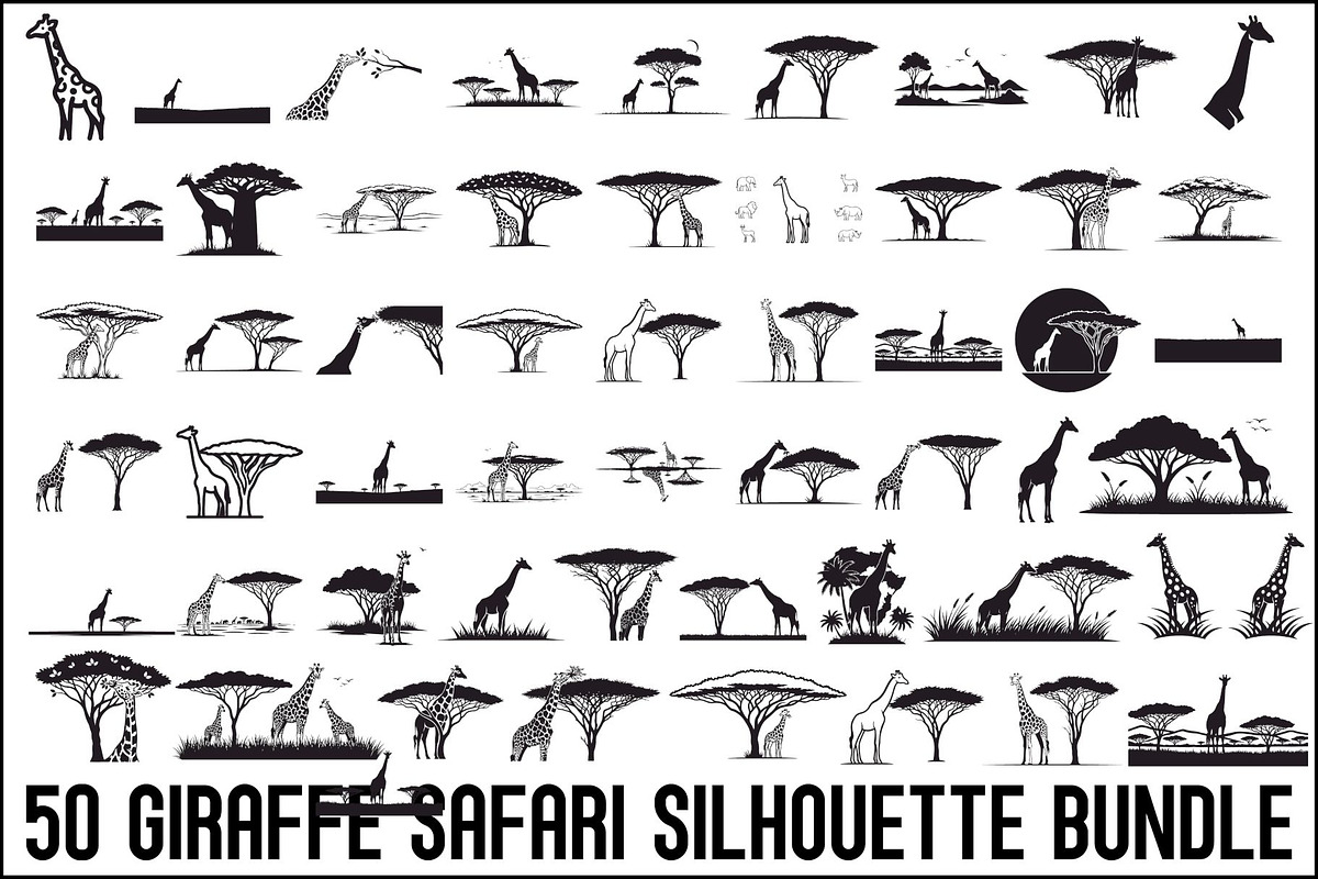 Giraffe Safari Silhouette Vector Bun, an Illustration by Designer_Momina (Photo 1 of 51)