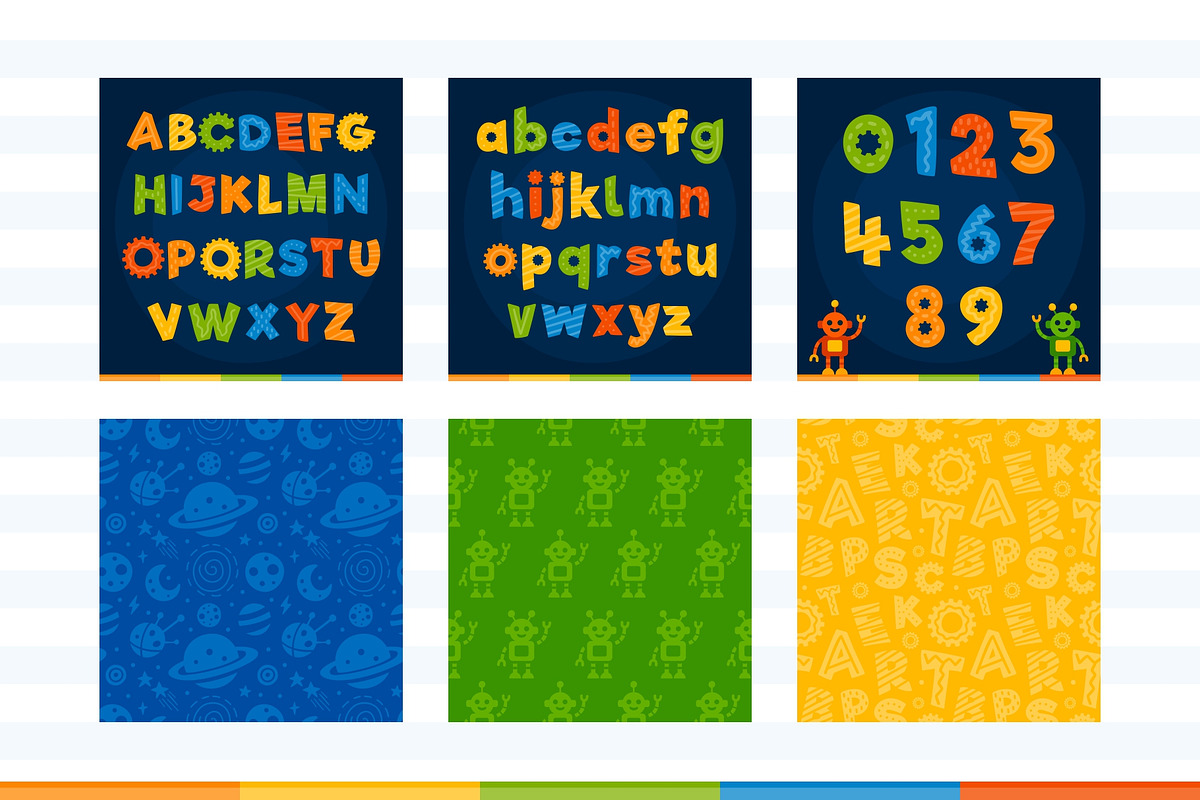 Robots and space. Vector pattern, a Pattern Graphic by LartGraphics (Photo 9 of 12)