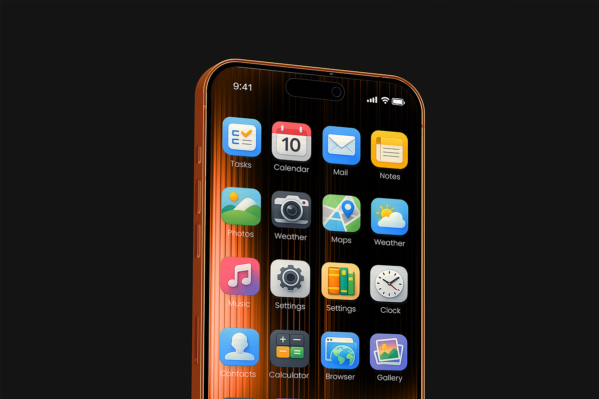 Phone App Icon Mockup, an iPhone Mockup by Bartama Graphic (Photo 2 of 5)