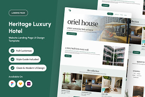 Oriel House - Heritage Hotel Landing, a Landing Page Template by productype1
