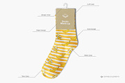 Mid Calf Crew Socks 2 Mock-up, a Packaging Mockup by Branda Keeps (Thumbnail 4 of 17)
