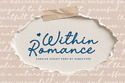 Within Romance - Cursive Script Font, a Script Font by Subectype Studio (Thumbnail 1 of 15)