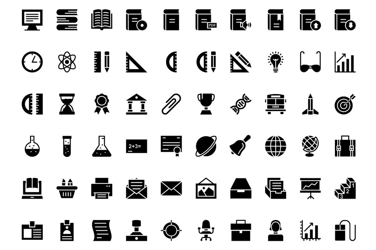 Education Glyphs Icons, a Solid Icon by Vector Stall (Photo 2 of 4)