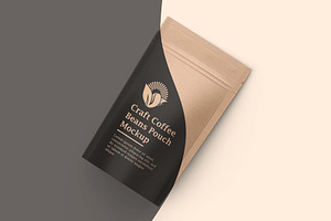 Craft Paper Coffee Pouch Bag Mockup