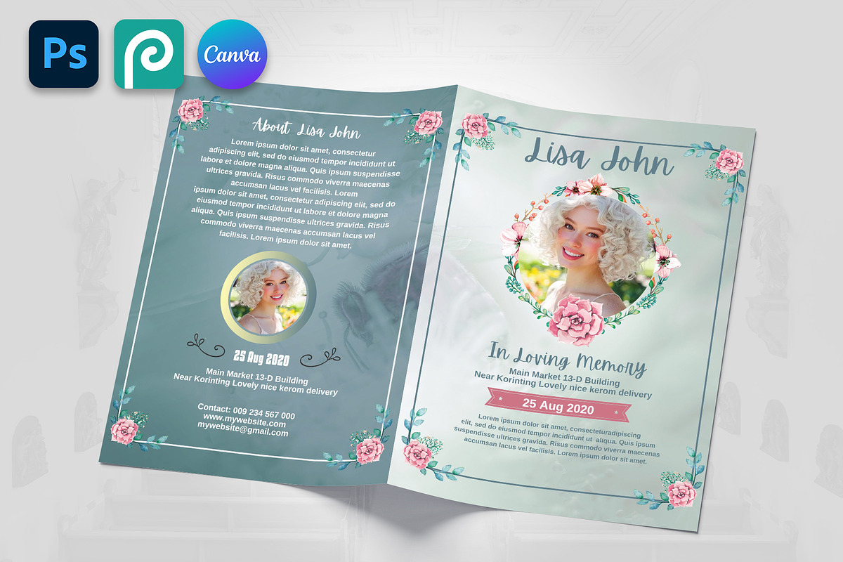 Funeral Memorial Bifold Brochure, a Brochure Template by Psd Templates (Photo 3 of 3)