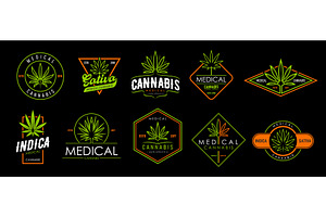 Cannabis marijuana icons, a Healthcare Illustration by Vector Tradition