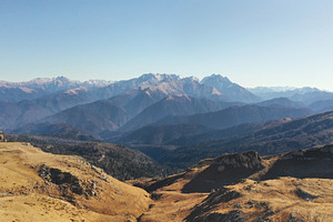 Landscape Caucasus mountains autumn