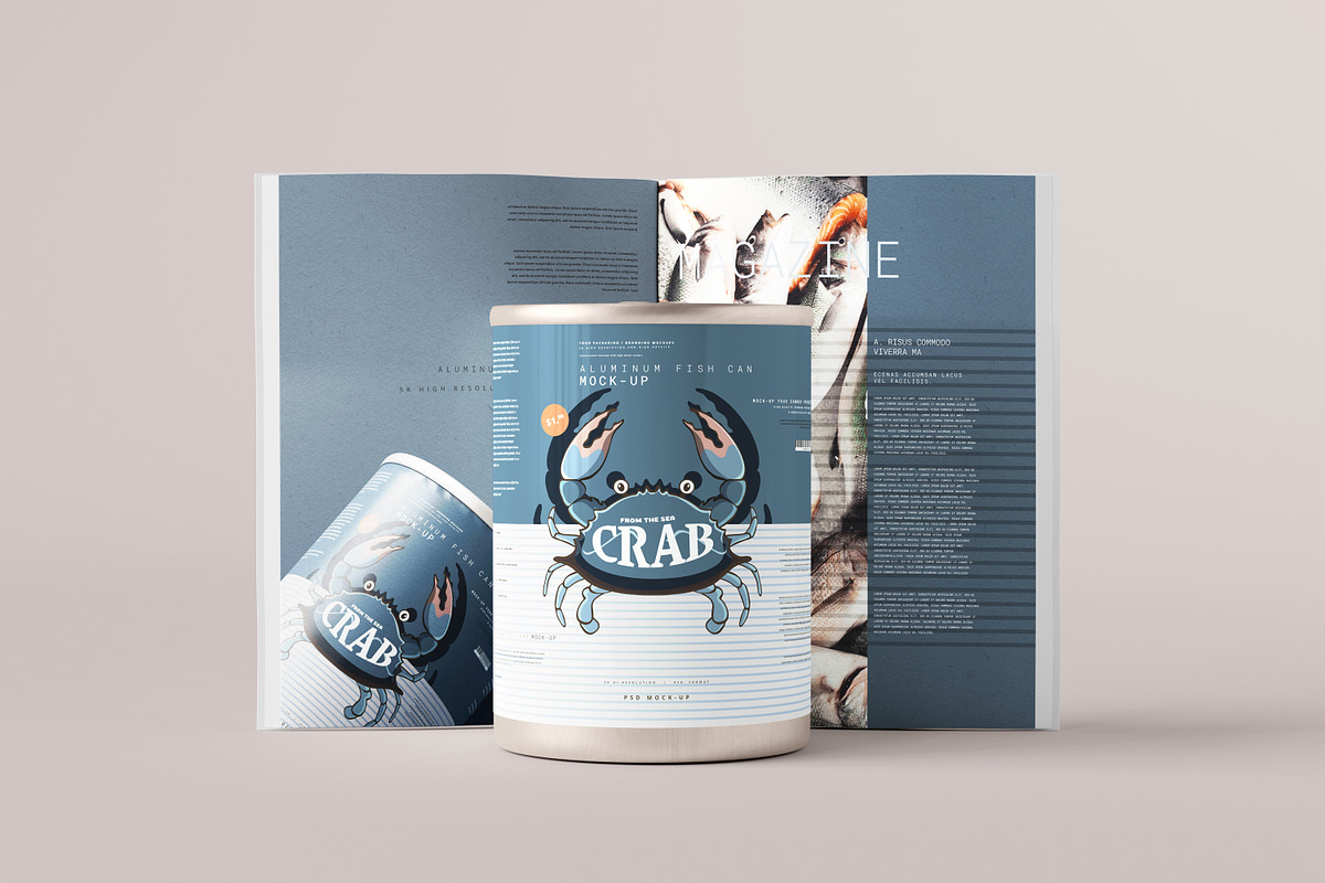 Aluminum Food Can Mockups - Large, a Cups & Container Mockup by pmvch (Photo 23 of 31)