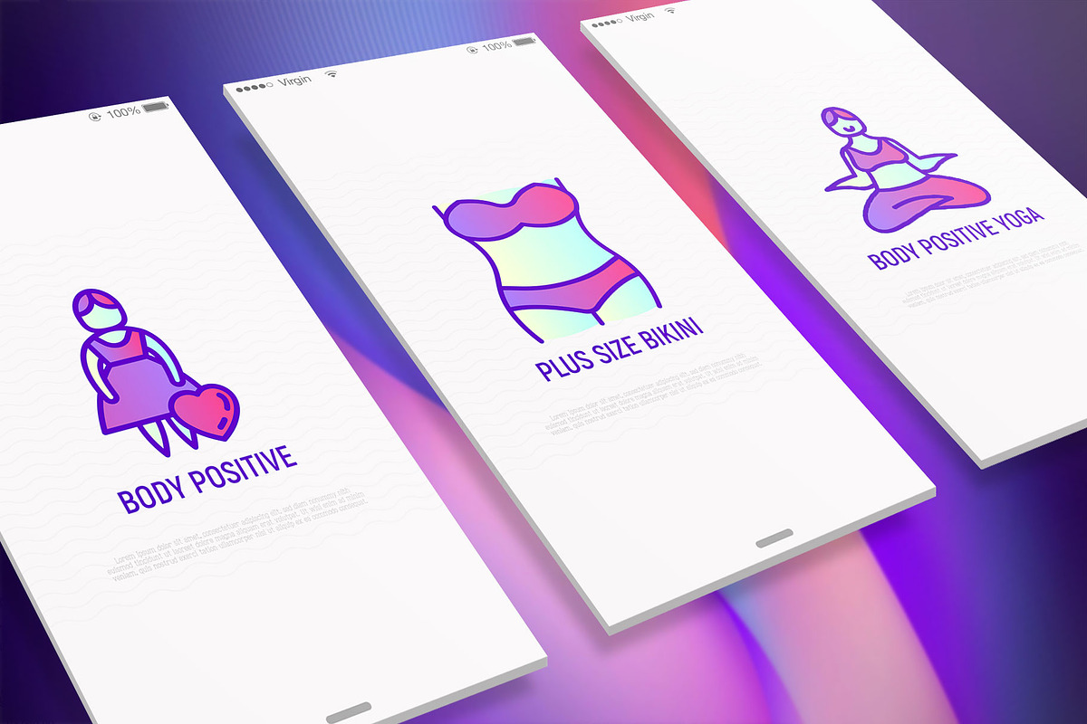Body Positive | 16 Thin Line Icons, an Outline Icon by Alex Blogoodf (Photo 2 of 11)