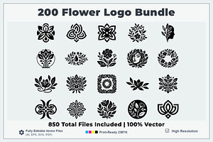 Floral Botanical Vector Logo Bundle, a Branding & Logo Template by Vectorium Studio