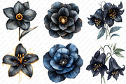 Glitter Luxury Black Spring Flower, an Illustration by Watercolor design (Thumbnail 3 of 12)