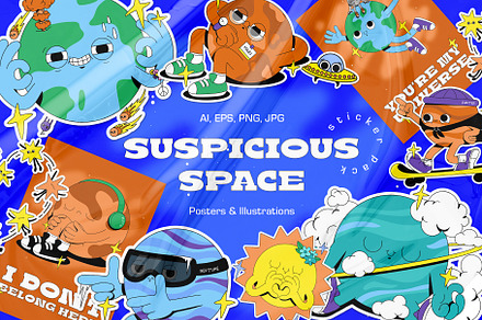 Suspicious Space: illustrations set