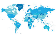 8x World Maps in blue tones, an Education Illustration by asantosg (Thumbnail 3 of 8)