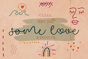 Some Love Font Duo & Doodles