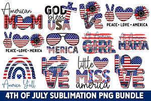 4th of July Sublimation PNG Bundle
