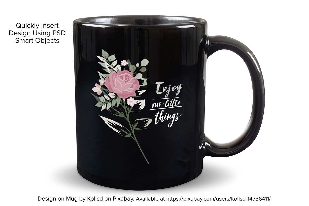 11 oz Black Mug Mockup - PSD & PNG, a Cups & Container Mockup by MelissaBMockups (Photo 2 of 7)
