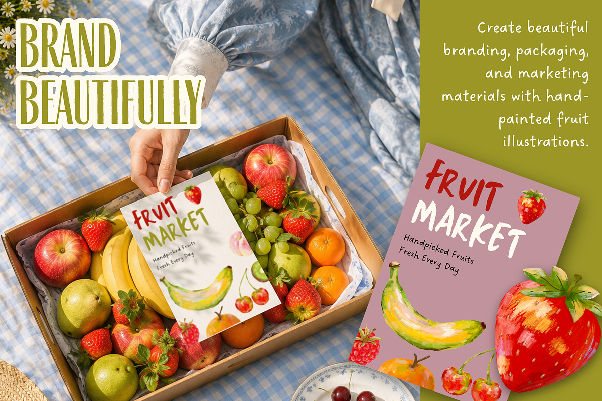 +32 Hand-Painted Fruit Collection, a Food Illustration by The Journey Atelier (Photo 7 of 19)