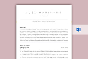 US & A4 Minimal Resume in Word