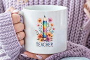 Teacher Floral Pencil Clipart, an Illustration by DreamCafeArt (Thumbnail 6 of 7)