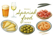 Spanish Food Clipart Vol.2 - Tapas, an Illustration by La Inspiratriz (Thumbnail 1 of 5)