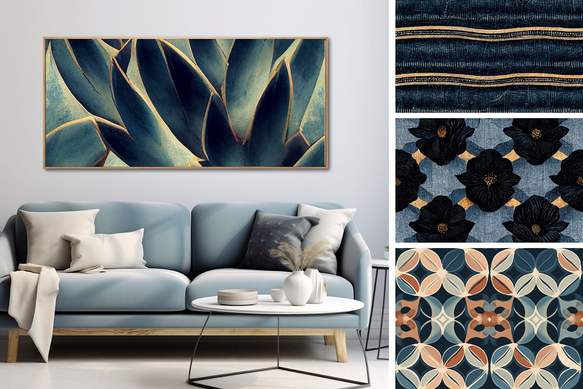37 seamless blue modern pattern, a Pattern Graphic by ARTOZEN DIGITAL (Photo 8 of 15)