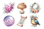 Cute Magic Floral Fantasy Clipart, an Illustration by Daily.Designs (Thumbnail 3 of 5)