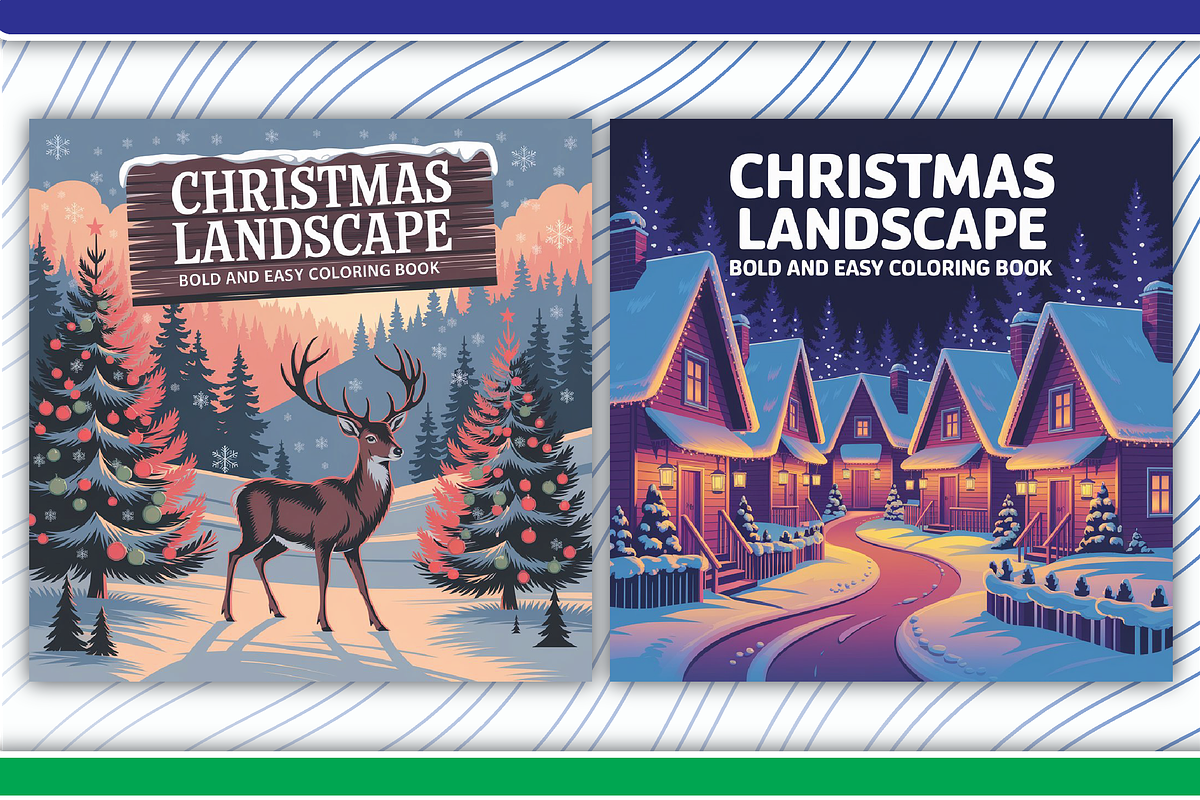 Christmas Landscape Coloring Pages, an Illustration by LightExpress (Photo 4 of 6)