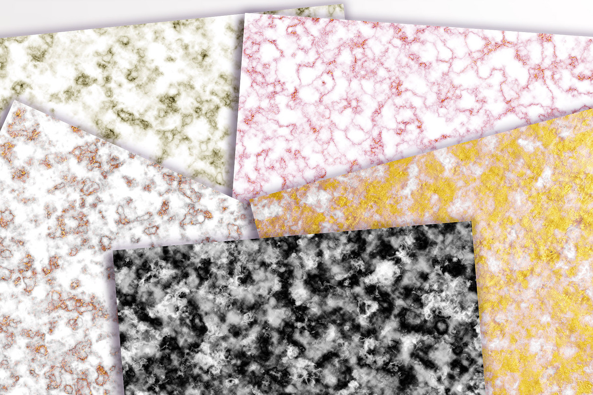 Colored Marble Digital Papers, a Pattern Graphic by The Digital Download Shop (Photo 3 of 4)